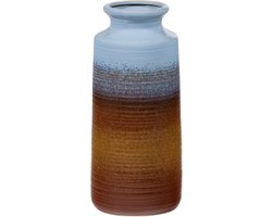 WOOOD Decennia Vaas XL - Keramiek - Blauwgeel - 38xØ17 cm