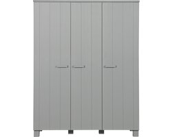 WOOOD Dennis 3-Deurs Kast - Grenen - Betongrijs - 202x158x55