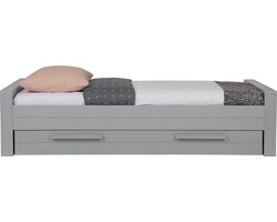 WOOOD Dennis Bed Incl. Lade/Lattenrol - Betongrijs - 53x219x95