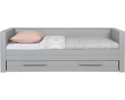 WOOOD Dennis Bedbank Incl. Bedlade/Lattenrol - Grenen - Grijs