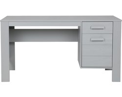 WOOOD Dennis Bureau - Grenen Geborsteld - Betongrijs - 74x141x59