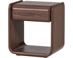 WOOOD Elura Nachtkastje Met Lade - Hout/Fineer - Bruin - 50x40x40