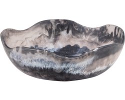 WOOOD Evo Decoratieschaal Epoxy - Zwart - Melange - 11x37x36 cm