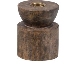 WOOOD Exclusive Aiden Kandelaar - Hout - Bruin - 9x7,5x7,5