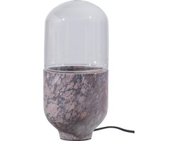 WOOOD Exclusive Asel Tafellamp - Marmer/Glas - Grijs/Bruin - 26x11x11