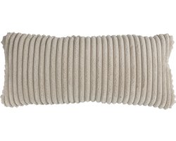WOOOD Exclusive Bean Kussen - Grove Ribstof - Naturel - 30x70x20