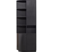 WOOOD Exclusive Finca Opbergkast Rond Links - Zwart - 210x78x40