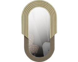 WOOOD Exclusive Hailey Spiegel Ovaal - Mdf/Glas - Naturel - 58x33x1,5