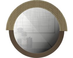 WOOOD Exclusive Hailey Spiegel Rond - Mdf/Glas - Naturel - 57x60x1,5