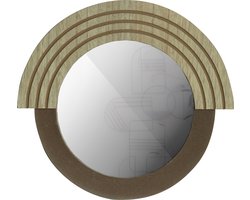 WOOOD Exclusive Hailey Spiegel Rond - Naturel - 29x33x1, 5