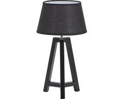 WOOOD Exclusive Omar Tafellamp - Bamboe/Stof - Zwart - 44x24x24