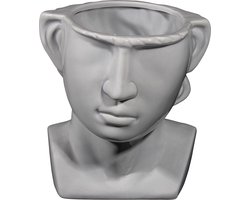 WOOOD Exclusive Ruben Pot - Keramiek - Grijs - 18x17x15