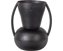 WOOOD Exclusive Siep Vaas - Metaal - Zwart - 44x35x30
