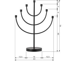 WOOOD Exclusive Sterre Kandelaar - Metaal - Zwart - 56x43x18