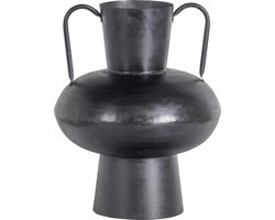 WOOOD Exclusive Vere Vaas - Metaal - Zwart - 37x30x30
