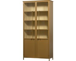 WOOOD Exhibit 2-deurs Vitrinekast XL - Metaal - Geel - 200x99x44