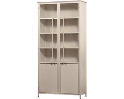 WOOOD Exhibit 2-deurs Vitrinekast XL - Metaal - Zand - 200x99x44