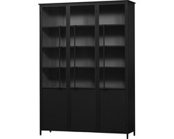 WOOOD Exhibit 2-deurs Vitrinekast XL - Metaal - Zwart - 200x99x44 cm