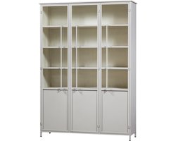 WOOOD Exhibit 3-deurs Vitrinekast XL - Metaal - Zand - 200x140x44