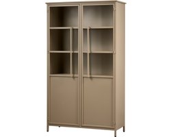 WOOOD Exhibit Vitrinekast - IJzer - Khaki - 170x99x44