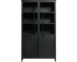WOOOD Exhibit Vitrinekast - Metaal - Zwart - 170x99x44