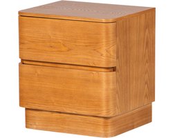 WOOOD Fejo Nachtkastje Met Lades - MDF - Bruin - 43x40x34