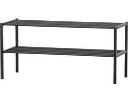 WOOOD Ferro Schoenenrek - Metaal - Zwart - 40x85x35 cm