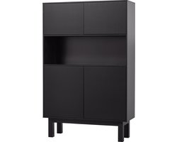 WOOOD Finca Buffetkast - Grenen - Zwart - 170x110x40