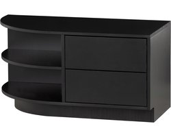 WOOOD Finca TV Meubel Rond Links - Grenenhout - Zwart - 40x78x40 cm