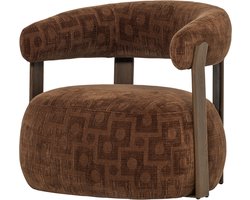 WOOOD Foon Fauteuil - Structuurstof - Bruin - 78x82x73