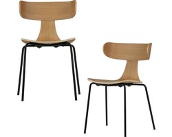 WOOOD Form Eetkamerstoelen - Hout - Naturel - Set van 2
