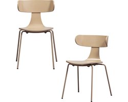 WOOOD Form Eetkamerstoelen - Hout/Metaal - Zand - Set van 2