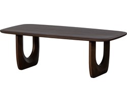 WOOOD Frequent Salontafel - Royaal Tafelblad - Massief Mangohout - Walnoot/Bruin - 40x120x60 cm