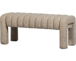 WOOOD Frex Bankje Gestoffeerd - Bouclé - Bruin - 48x110x43 cm
