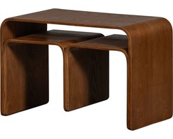 WOOOD Frey Multifunctionele Bijzettafel - Hout - Walnoot/Bruin - 40x60x32 cm