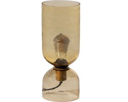 WOOOD Gigi Tafellamp Gehamerd Glas 38xØ15 cm - Naturel/Beige