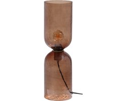 WOOOD Gigi Tafellamp Gehamerd Glas 51xØ15 cm- Bruin