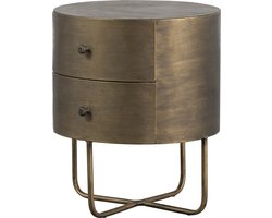 WOOOD Glossy Rond Kastje - Metaal - Antique Brass - 48x39x39 cm