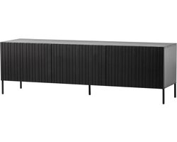 WOOOD Grand Gravure TV Meubel - Grenen - Zwart - 56x180x46