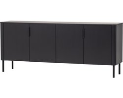 WOOOD Gunnar Dressoir 200 cm - Grenen - Matzwart - 85x201x44