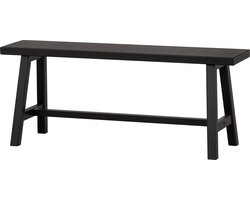 WOOOD Imme Bankje Zonder Rugleuning - Massief Grenen - Zwart - 45x110x35 cm