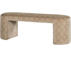 WOOOD Jacob Bankje Dessin - Geweven stof - Naturel/Beige - 46x130x46 cm