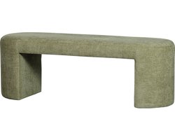 WOOOD Jacob Bankje Zonder Rugleuning - Chenille - Olive Green - 46x130x46 cm