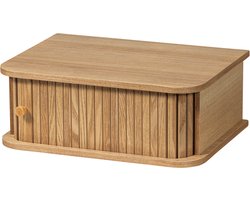 WOOOD Jena Nachtkastje Hangend - Met Handige Opbergruimte - Links/Rechts - Naturel - Hout - 15x40x30 cm