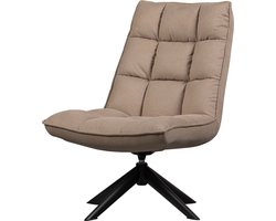WOOOD Jouke Draaifauteuil - Geweven Stof - Zand/Beige - 97x70x85 cm