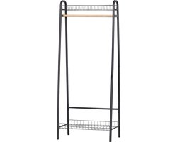 WOOOD Jovi Kledingrek - Metaal - Zwart - 167x70x41