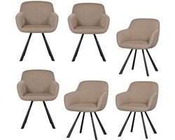 WOOOD Juno Eetkamerstoelen - Mesh - Naturel - Set van 6