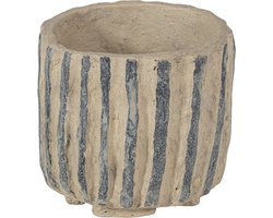 WOOOD Karo Decoratie Pot - Papier Mache - Zand - 20x25x25