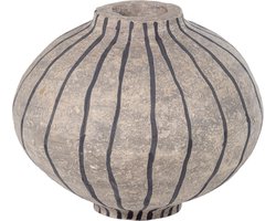 WOOOD Karo Decoratie Vaas - Papier Mache - Zand - 30x35x35