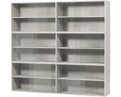 WOOOD Klinkt Vitrinekast Combinatie - Grenen - Mist - 180x200x35